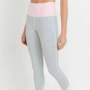 Mono B Workout Leggings Pastel Pink with Black & White Stripes